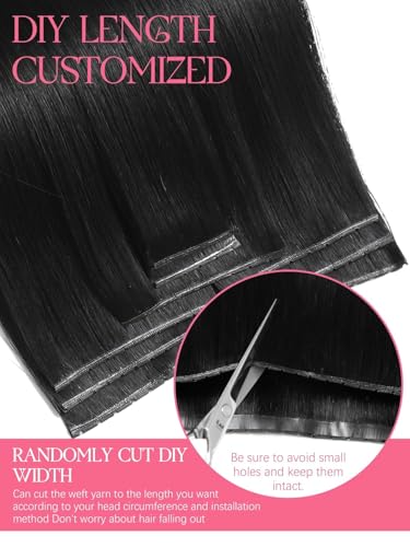 Lacer 14 Inch Butterfly Weft Hair Extensions - Jet Black Remy Hair