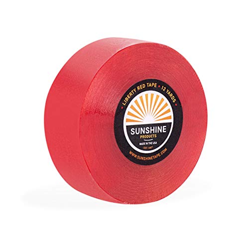 Daily Wear Hair System Tape Roll - Liberty Red Liner Wig Tape - Doublesided Ultra Hold Hair Tape for Wigs, Toupee, Hair Systems - 1-14 Day Hold - 1" x 12yds