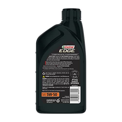 Castrol Edge 5W-50 Advanced Full Synthetic Motor Oil, 1 Quart, Pack of 6