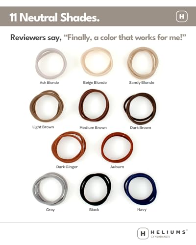 Heliums Thin Seamless Hair Ties Dark Brown 6mm 18 Pack