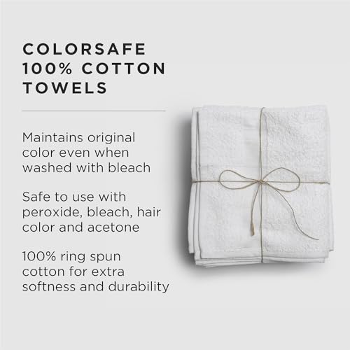 Fromm ColorSafe 100% Cotton Bleach-Proof Salon Hair Towels, 16x29" 6-Pack