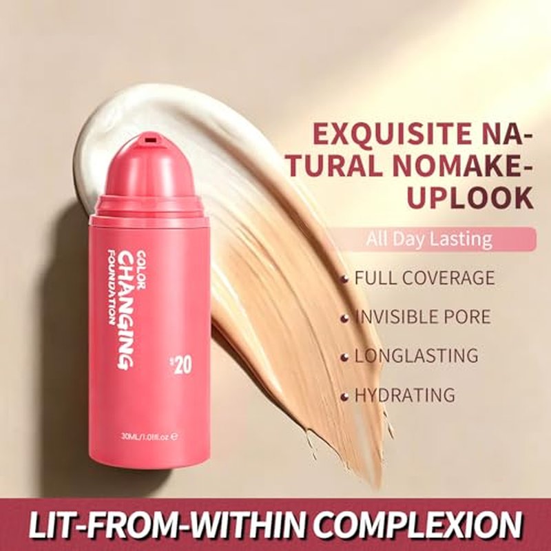 NIZENTA Color Changing Liquid Foundation with SPF 20 - 1.01 Fl Oz