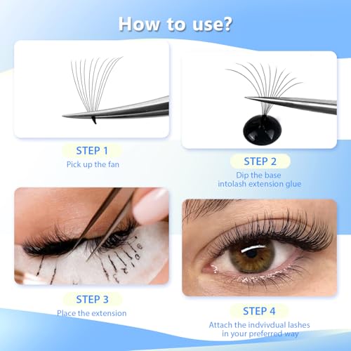 120Pcs Thickness 0.07mm C Curl,Premade 10D Fans Volume Eye Lashes Extensions Nature Long Professional Individual False Eyelashes Cluster Makeup Tools 8-18mm to Choose (11MM)