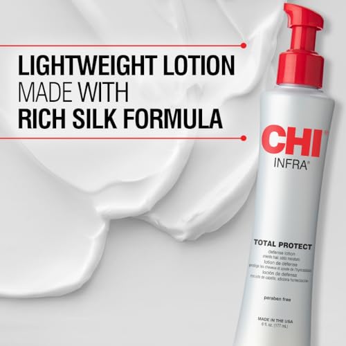 CHI Total Protect Defense Lotion, Lightweight Lotion For Locking In Moisture & Protecting Hair From Heat, Sulfate, Paraben, & Cruelty-Free, 6 Oz