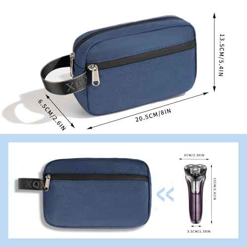 XQXA Toiletry Bag for Men, Hanging Dopp Kit Water Resistant Travel makeup Bag for women, Mens Travel Bag Shaving Bag for Toiletries Accessories (01-Navy Blue)