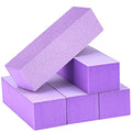 Maryton Nail Buffer Block - Purple 5 Count Medium/Fine Grit 100/180 for Acrylic & Gel Nails - 3 Way Manicure Pedicure Buffers