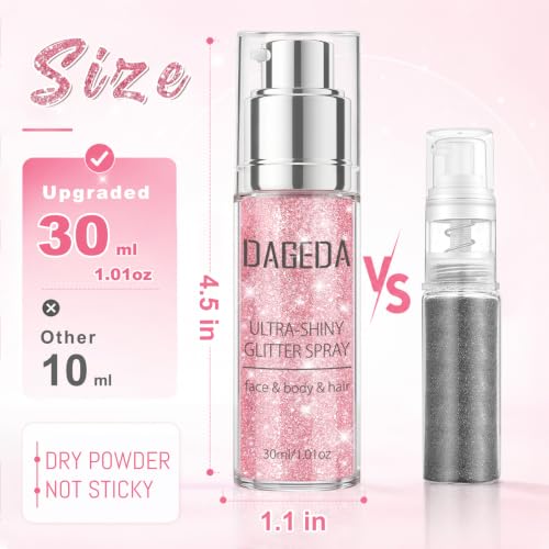 DAGEDA Rainbow Body Glitter Spray 30ML - Holographic Shimmer
