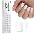 Beetles Short Square Press On Nails D - Milky White Fake Nail Tips 150Pcs