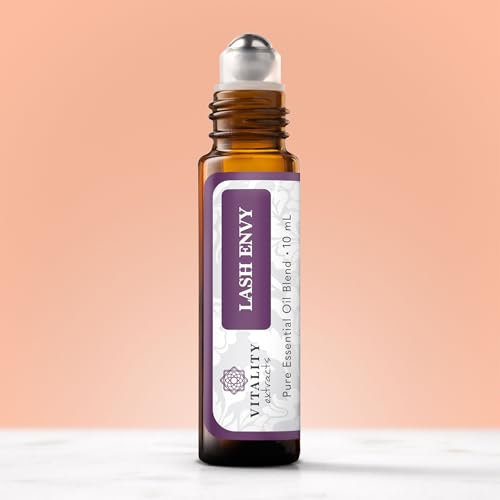 Vitality Extracts Lash Envy Roll-On - Eyelash Enhancing Serum, Essential Oil Blend, Castor Oil, Thicker & Fuller Looking Lashes, Fatty Acids