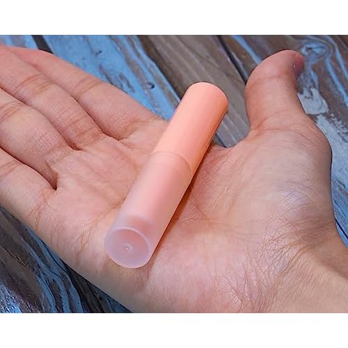 Mini Skater 0.14oz Empty Flavored Lip Balm Container Tubes Plastic Homemade Moisturizing Lip Stick with Caps Bulk Fit for Women Adult DIY Making Supplies, 25 Count (Pink)