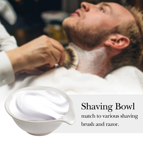 Linkidea Ceramic Shaving Bowl, Shaving Soap Lather Mug Cup for Men, Wide Mouth Barber Beard Wet Razor Shave Cream Cup