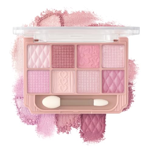 K'APEINE Light Pink 8-Color Eyeshadow Palette with Dual Brush