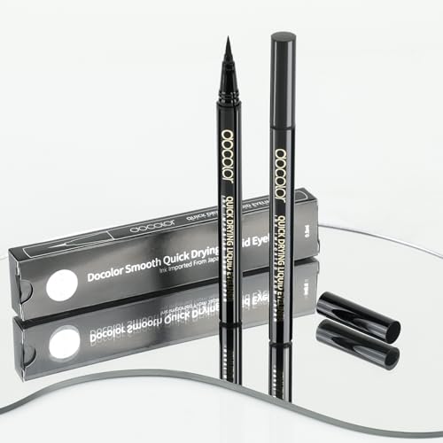docolor Waterproof Eyeliner Pen Super Slim Precise All Day Eye Liner Gel (Black & Blue, 2PCS)
