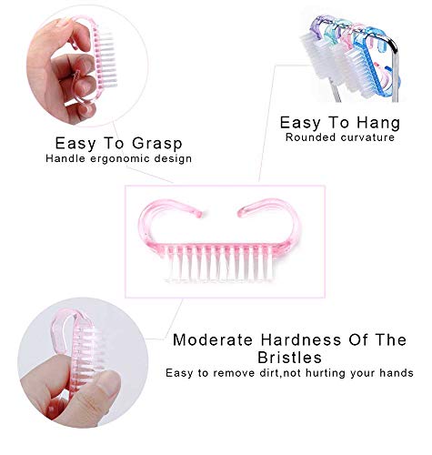 20-Pack Handle Grip Nail Brushes for Cleaning and Grooming