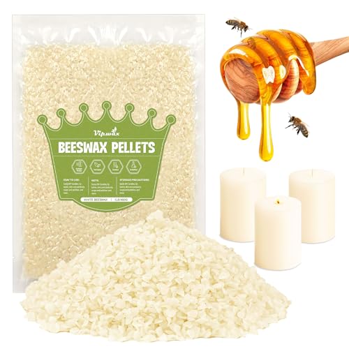 VIPwax 1LB Natural Organic Beeswax Pellets for Candle Making