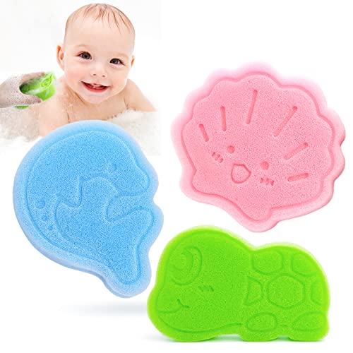 Baby Bath Sponge 3pcs Soft Foam Shapes Infants Toddlers