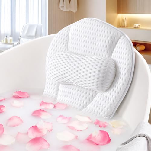 Ergonomic Bath Pillow with Neck & Back Support – Non-Slip Suction Cups