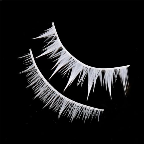 White Manga Anime Eyelashes - 4 Pairs Cosplay Lashes 12mm