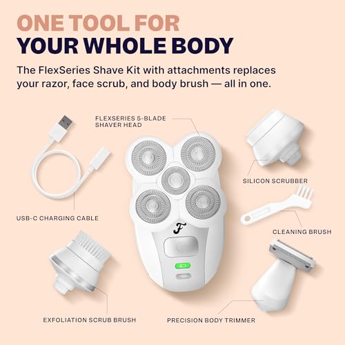 Women’s Electric Razor Shaver Kit – Sensitive Skin, Bikini & Body Grooming, Rechargeable, Portable