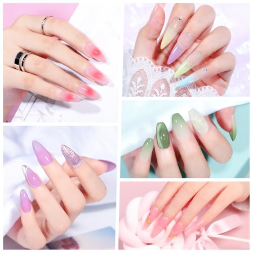 PEACECOLOR 10ML Jelly Gel Nail Polish Set - 6 Vibrant Colors