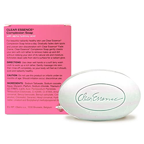 Clear Essence Anti-Aging Complexion Soap W/Alpha Hydroxy Acid - Cleansing and Exfoliating Soap Bar - Anti Aging And Acne Bar - Dermatologist Tested - All Skin Types (5 Oz.)