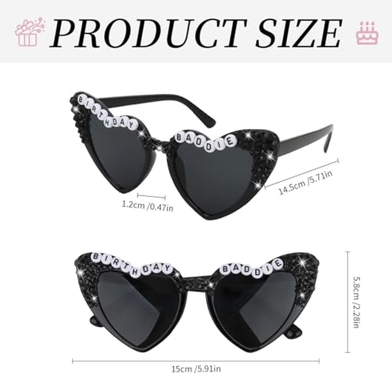 Jaciya Heart-Shaped Sunglasses for Women - Trendy Birthday Baddie Accessory