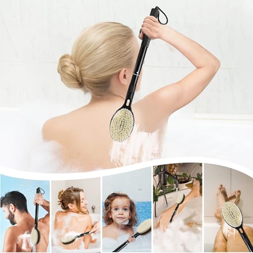 Extendable Dual-Sided Shower Back Scrubber with Long Handle 17.52–25.6" BTideas