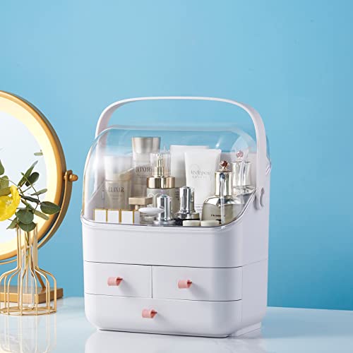 SUNFICON Makeup Organizer Holder Cosmetic Storage Box with Makeup Tray Holder Organizer Cosmetic Display Case