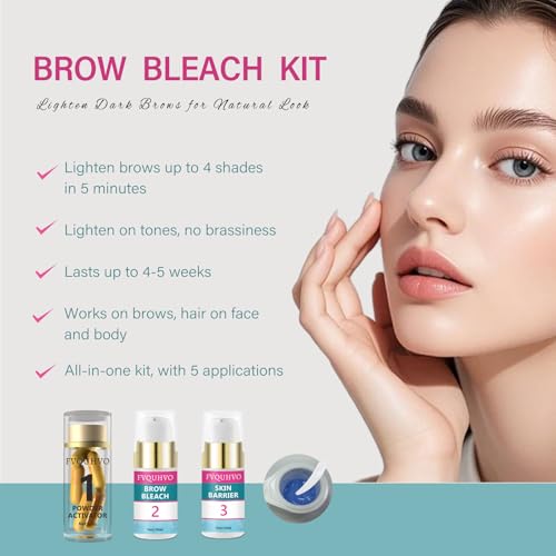 Eyebrow Bleaching Kit - Lighten & Natural Brow Color - 5 Applications