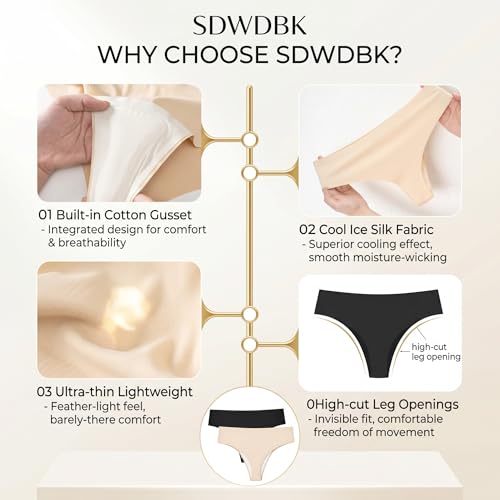 Seamless Camel Toe Thong Underwear for Women - Breathable G String