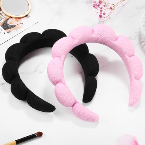 Spa Headbands for Washing Face, Set of 2 Terry Cloth Headbands