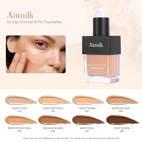 Airmilk Full Cover Foundation 30ml - Waterproof, Acne-Prone Skin