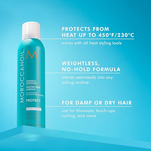 Moroccanoil Perfect Defense Heat Protectant Spray 6oz - Argan Oil Infused, Lightweight Hair Shield