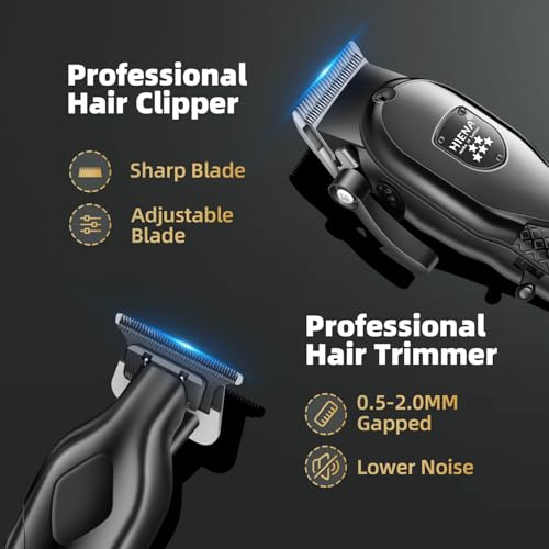 Professional Cordless Hair Clippers & Trimmer Kit for Men, Beard & Nose Grooming