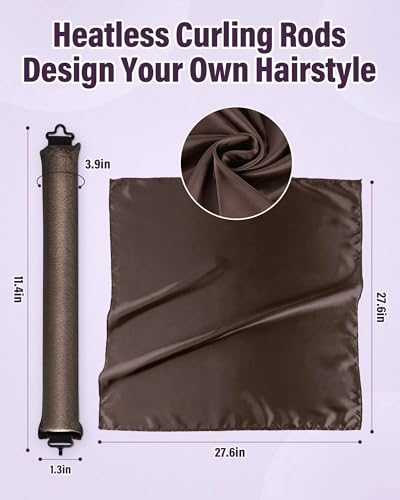 Posicurly 3-Piece Heatless Hair Curler Set - Satin Overnight Blowout Rods