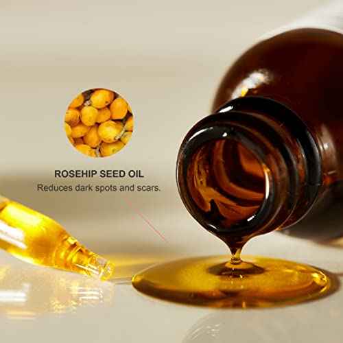 100% PURE Organic Rosehip Oil Moisturizer For Face, Body, Hair Hydrating Vitamins & Omega Fatty Acids Support Glowing, Plumped Up Youthful Skin - Natural Cold-Pressed Facial Radiance - Vegan - 1oz