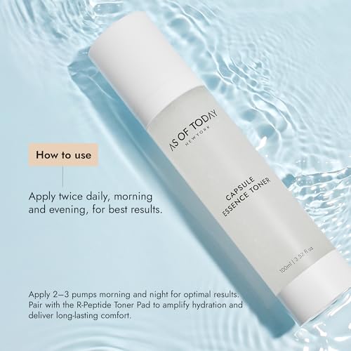 AS OF TODAY Capsule Essence Toner | Jojoba Oil Capsules + Scutellaria Extract | D-Panthenol Hydrating Toner for Sensitive, Dry & Combination Skin | Clean Beauty Formula | Moisturizing & Balancing
