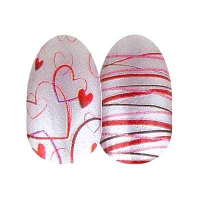 I'm With Cupid - Color Street Nail Strips (Valentine's Day) White Pink & Red 16 Count (Pack of 1) FDS473 0