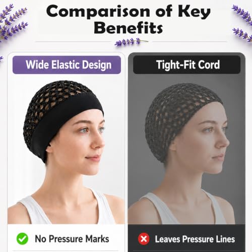 Sleep Hair Wrap Net 2-Pack Ultra-Wide Mesh Cap