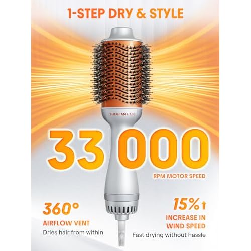 SHEGLAM 4-in-1 Hot Air Brush & 24K 10-in-1 Shine Hair Oil