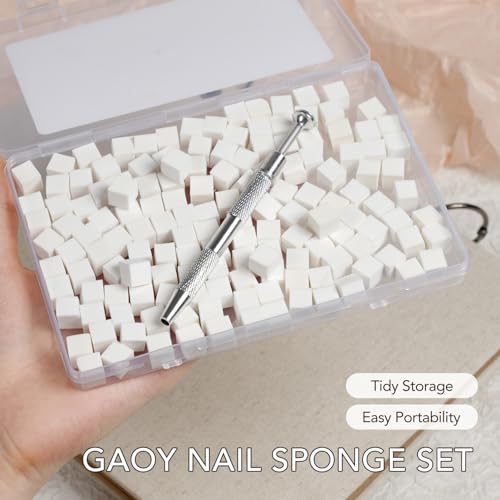 GAOY Ombre Nail Sponge Kit - Painting Sponges with Pen & Storage Box, 150 Pcs for Gradient, Blush & Aura Nail Art, DIY Manicure Supplies - Variation of THIS listing