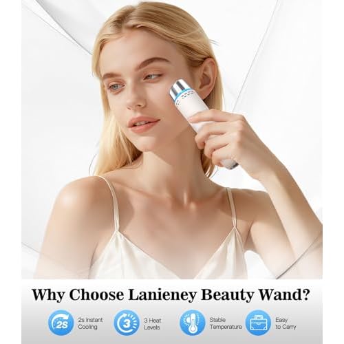 Depuffing Wand, 2-in-1 Cold and Heat Eyes & Face Depuffing Wand, Face Ice Roller for Puffiness, Dark Circles, Skin Radiance, Adjustable Temperature Facial Massager Tool for Women Men Skincare