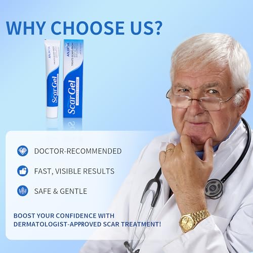 Silicone Scar Gel Advanced Scar Cream for Old & New Scars, Fades C-Section, Keloids, Stretch Marks, Burns, Surgeon Recommended Scar Repair