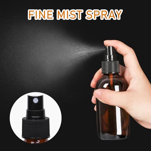 Jaisie.W 24-Pack 4 oz Amber Glass Spray Bottles - Leakproof & Refillable