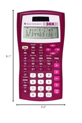 Texas Instruments TI-30XIIS Scientific Calculator, Raspberry Small