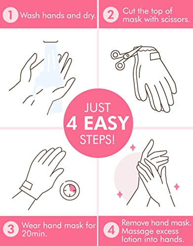 DERMAL Moistfull Silky Hand Mask Gloves with Collagen & Shea Butter (3 Pairs)