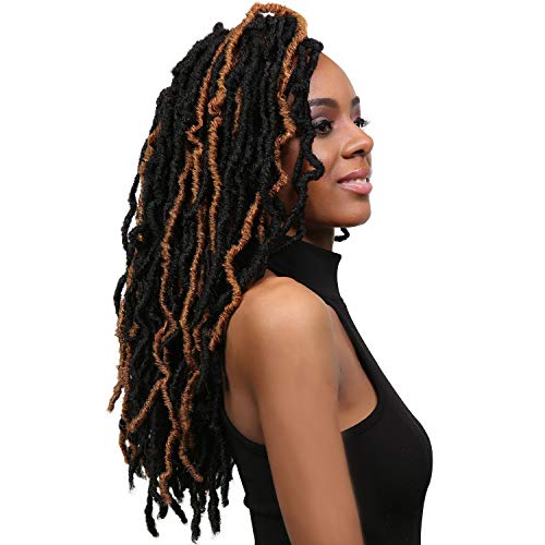 Bobbi Boss Synthetic Hair Crochet Braids African Roots Braid Collection Nu Locs 18" (4-Pack, 1B)