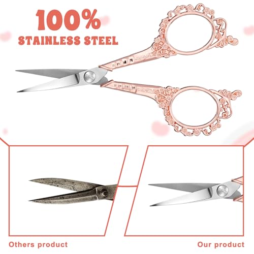 Professional Gold Eyebrow Scissors with Case - Stainless Steel