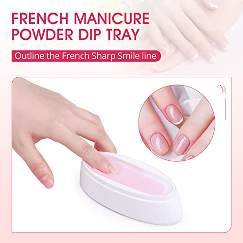 French Nail Dip Powder Tray - Dual-Sided Smile Line Mold Tool for DIY Nails