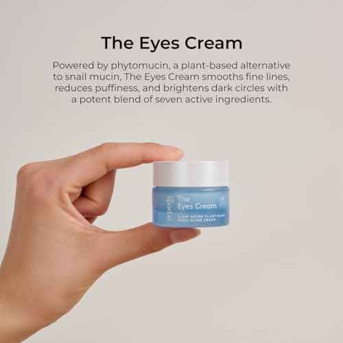 Yepoda The Eyes Cream, Hydrating Eye Cream With Plant-Based Snail Slime Alternative, Reduces the Look of Puffiness & Deeply Hydrates the Skin, Vegan Korean Eye Cream for All Skin Types, (0.50 FL. OZ.)